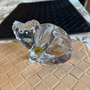 Waterford Crystal Pig Figurine / Paperweight - 4 5/8"L x 3 1/4"H x 2 1/2"W